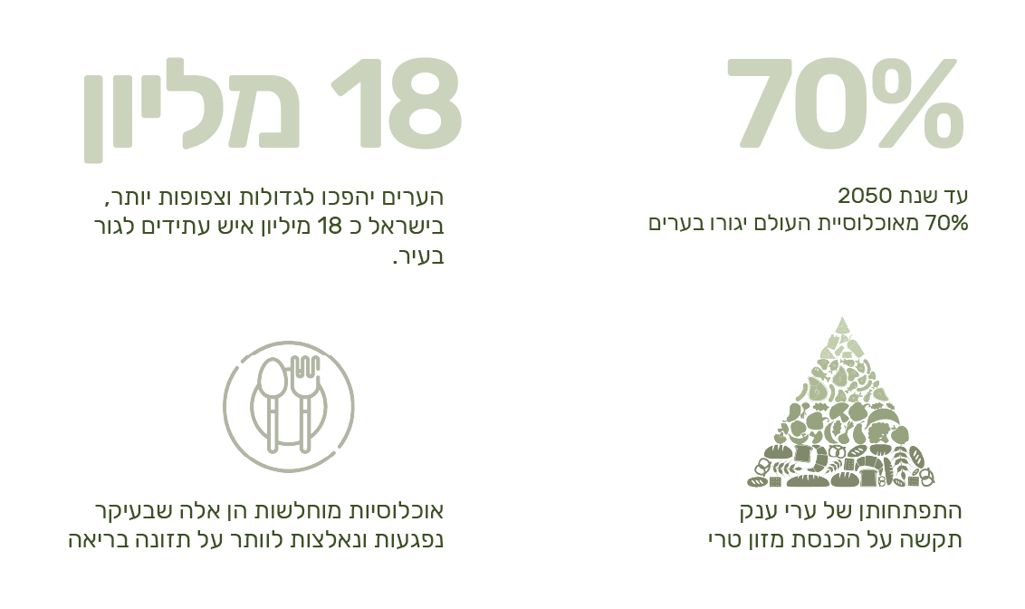 תמונה של מידע (אינפוגרפיקה) על מזון בקרב אוכלוסיות בישראל